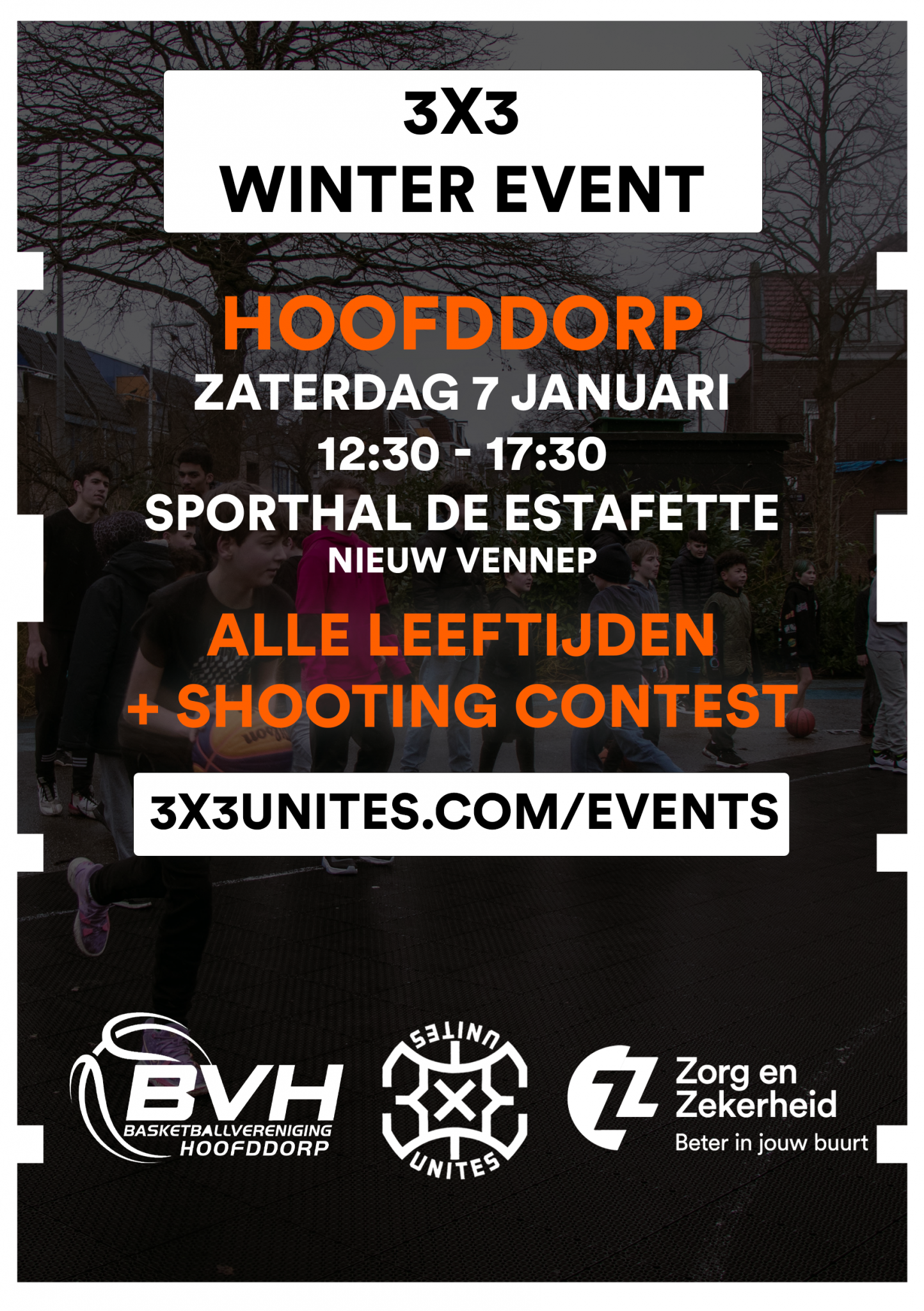 3x3 Winter Event - Zaterdag 7 januari 12:30 - 17:30 in De Estafette in Nieuw-Vennep